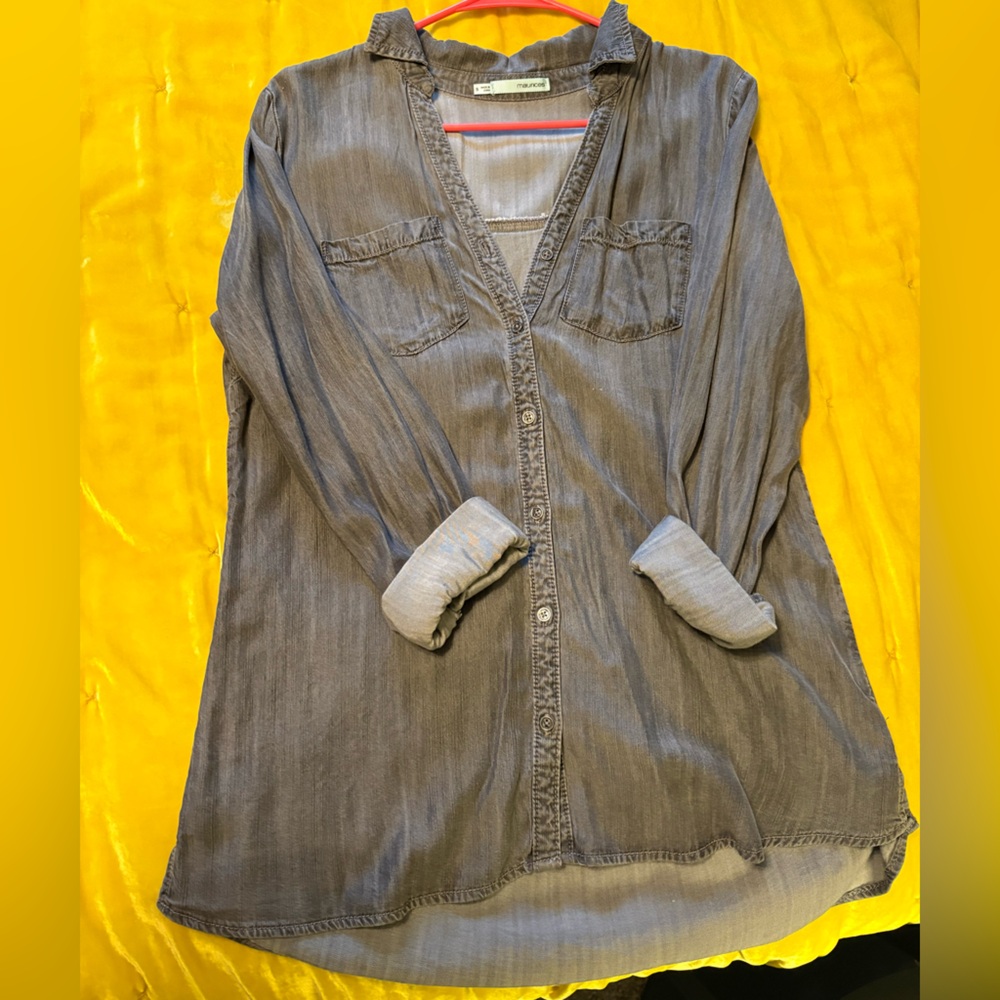Maurices Gray Button Down Shirt